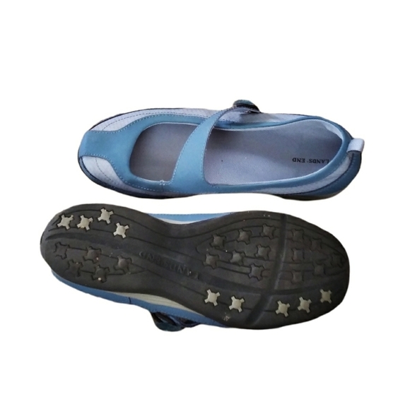 Land's End Blue suede Mary Jane Shoes 8 - Picture 2 of 6
